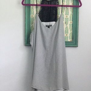Express Black and White Striped Tank